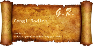 Gangl Rodion névjegykártya